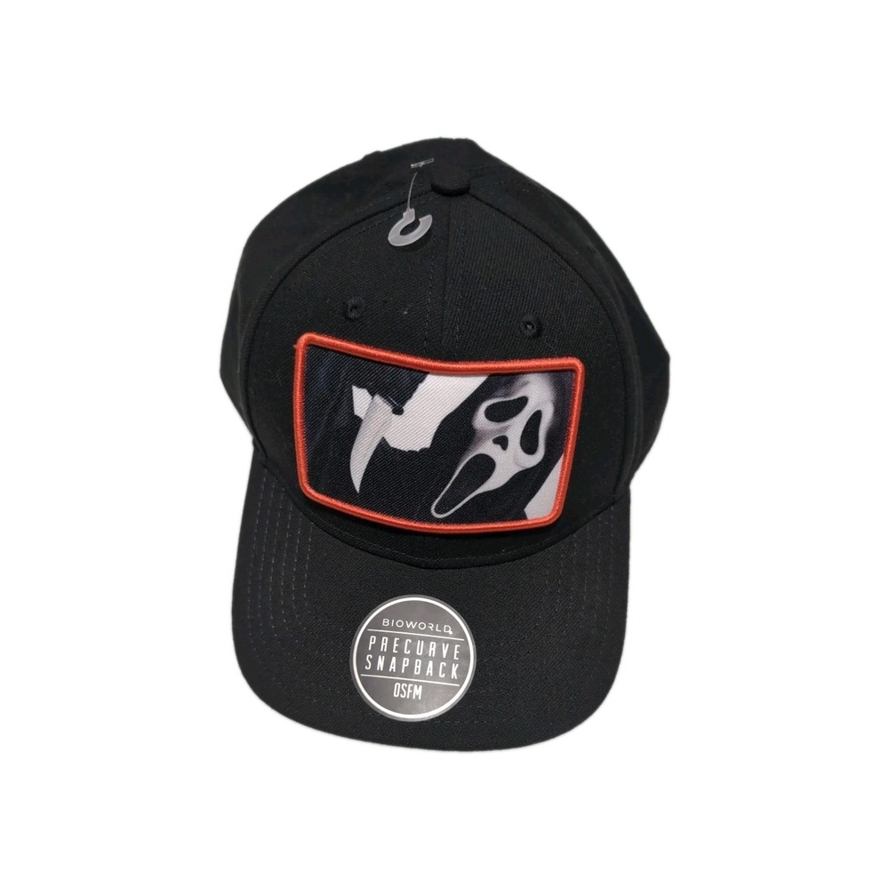 Ghostface Scary Movie Hat Black Horror Movie BioWorld Precurve Snapback NWOT